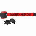 Banner Stakes 30' Red ''Danger - Keep Out'' Magnetic Wall Mount Belt Barrier MH5009 466MH5009